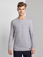 structured knit jumper - Men - light grey shadow melange structured knit jumper - Men - light grey shadow melange - 1 - TOM TAILOR Denim