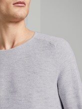 structured knit jumper - Men - light grey shadow melange structured knit jumper - Men - light grey shadow melange - 10 - TOM TAILOR Denim