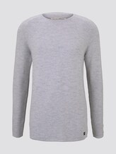 structured knit jumper - Men - light grey shadow melange structured knit jumper - Men - light grey shadow melange - 7 - TOM TAILOR Denim