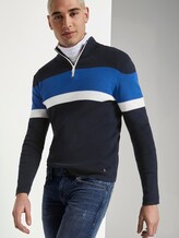 Gestreifter Half-Zip Strickpullover - Männer - Sky Captain Blue Gestreifter Half-Zip Strickpullover - Männer - Sky Captain Blue - 5 - TOM TAILOR Denim