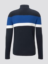 Gestreifter Half-Zip Strickpullover - Männer - Sky Captain Blue Gestreifter Half-Zip Strickpullover - Männer - Sky Captain Blue - 8 - TOM TAILOR Denim