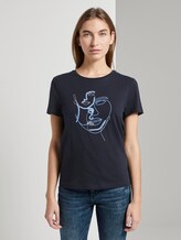 T-shirt mit Blumen-Print - Frauen - Sky Captain Blue T-shirt mit Blumen-Print - Frauen - Sky Captain Blue - 1 - TOM TAILOR