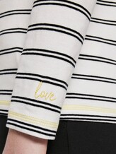 gestreiftes langarmshirt mit stickerei - Frauen - white navy double stripe gestreiftes langarmshirt mit stickerei - Frauen - white navy double stripe - 10 - TOM TAILOR