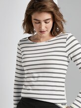 gestreiftes langarmshirt mit stickerei - Frauen - white navy double stripe gestreiftes langarmshirt mit stickerei - Frauen - white navy double stripe - 5 - TOM TAILOR