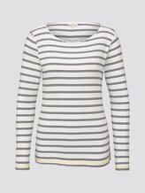 gestreiftes langarmshirt mit stickerei - Frauen - white navy double stripe gestreiftes langarmshirt mit stickerei - Frauen - white navy double stripe - 7 - TOM TAILOR