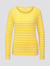 gestreiftes langarmshirt mit stickerei - Frauen - yellow white double stripe gestreiftes langarmshirt mit stickerei - Frauen - yellow white double stripe - 7 - TOM TAILOR
