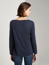 7/8 Arm Shirt mit Henley-Ausschnitt - Frauen - Sky Captain Blue 7/8 Arm Shirt mit Henley-Ausschnitt - Frauen - Sky Captain Blue - 2 - TOM TAILOR