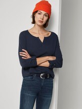 7/8 Arm Shirt mit Henley-Ausschnitt - Frauen - Sky Captain Blue 7/8 Arm Shirt mit Henley-Ausschnitt - Frauen - Sky Captain Blue - 5 - TOM TAILOR