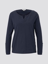 7/8 Arm Shirt mit Henley-Ausschnitt - Frauen - Sky Captain Blue 7/8 Arm Shirt mit Henley-Ausschnitt - Frauen - Sky Captain Blue - 7 - TOM TAILOR