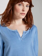 7/8 Arm Shirt mit Henley-Ausschnitt - Frauen - sea blue 7/8 Arm Shirt mit Henley-Ausschnitt - Frauen - sea blue - 10 - TOM TAILOR