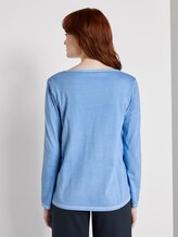 7/8 Arm Shirt mit Henley-Ausschnitt - Frauen - sea blue 7/8 Arm Shirt mit Henley-Ausschnitt - Frauen - sea blue - 2 - TOM TAILOR