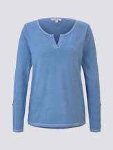 7/8 Arm Shirt mit Henley-Ausschnitt - Frauen - sea blue 7/8 Arm Shirt mit Henley-Ausschnitt - Frauen - sea blue - 7 - TOM TAILOR
