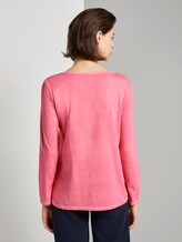 7/8 Arm Shirt mit Henley-Ausschnitt - Frauen - charming pink 7/8 Arm Shirt mit Henley-Ausschnitt - Frauen - charming pink - 2 - TOM TAILOR