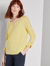 7/8 Arm Shirt mit Henley-Ausschnitt - Frauen - jasmine yellow 7/8 Arm Shirt mit Henley-Ausschnitt - Frauen - jasmine yellow - 5 - TOM TAILOR