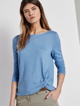 Meliertes Langarmshirt mit Knoten-Detail - Frauen - sea blue melange Meliertes Langarmshirt mit Knoten-Detail - Frauen - sea blue melange - 5 - TOM TAILOR