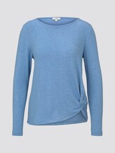 Meliertes Langarmshirt mit Knoten-Detail - Frauen - sea blue melange Meliertes Langarmshirt mit Knoten-Detail - Frauen - sea blue melange - 7 - TOM TAILOR