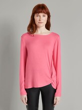 Meliertes Langarmshirt mit Knoten-Detail - Frauen - charming pink melange Meliertes Langarmshirt mit Knoten-Detail - Frauen - charming pink melange - 1 - TOM TAILOR