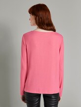 Meliertes Langarmshirt mit Knoten-Detail - Frauen - charming pink melange Meliertes Langarmshirt mit Knoten-Detail - Frauen - charming pink melange - 2 - TOM TAILOR