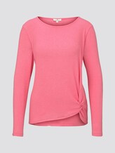 Meliertes Langarmshirt mit Knoten-Detail - Frauen - charming pink melange Meliertes Langarmshirt mit Knoten-Detail - Frauen - charming pink melange - 7 - TOM TAILOR