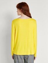 Meliertes Langarmshirt mit Knoten-Detail - Frauen - jasmine yellow melange Meliertes Langarmshirt mit Knoten-Detail - Frauen - jasmine yellow melange - 2 - TOM TAILOR