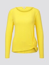 Meliertes Langarmshirt mit Knoten-Detail - Frauen - jasmine yellow melange Meliertes Langarmshirt mit Knoten-Detail - Frauen - jasmine yellow melange - 7 - TOM TAILOR