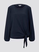 langarmshirt in Crincle-Optik mit Knoten-Detail - Frauen - Sky Captain Blue langarmshirt in Crincle-Optik mit Knoten-Detail - Frauen - Sky Captain Blue - 7 - TOM TAILOR