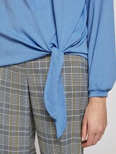 Long-sleeved shirt in a crinkle look with knot details - Women - sea blue Long-sleeved shirt in a crinkle look with knot details - Women - sea blue - 9 - TOM TAILOR