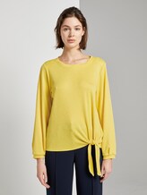 langarmshirt in Crincle-Optik mit Knoten-Detail - Frauen - jasmine yellow langarmshirt in Crincle-Optik mit Knoten-Detail - Frauen - jasmine yellow - 1 - TOM TAILOR