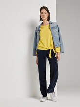 langarmshirt in Crincle-Optik mit Knoten-Detail - Frauen - jasmine yellow langarmshirt in Crincle-Optik mit Knoten-Detail - Frauen - jasmine yellow - 3 - TOM TAILOR