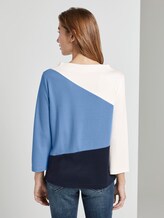 3/4 Arm Shirt im Colorblocking-Look - Frauen - sea blue 3/4 Arm Shirt im Colorblocking-Look - Frauen - sea blue - 2 - TOM TAILOR