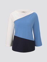 3/4 Arm Shirt im Colorblocking-Look - Frauen - sea blue 3/4 Arm Shirt im Colorblocking-Look - Frauen - sea blue - 7 - TOM TAILOR