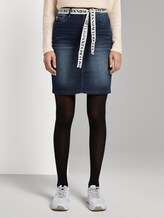 Denim rok met riem tot knoop - Vrouwen - dark stone wash denim Denim rok met riem tot knoop - Vrouwen - dark stone wash denim - 1 - TOM TAILOR