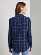karierte Bluse aus Viskose-Crêpe - Frauen - navy blue grid check karierte Bluse aus Viskose-Crêpe - Frauen - navy blue grid check - 2 - TOM TAILOR