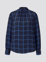 karierte Bluse aus Viskose-Crêpe - Frauen - navy blue grid check karierte Bluse aus Viskose-Crêpe - Frauen - navy blue grid check - 7 - TOM TAILOR