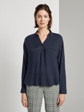 Blouse met V-hals - Vrouwen - Sky Captain Blue Blouse met V-hals - Vrouwen - Sky Captain Blue - 1 - TOM TAILOR