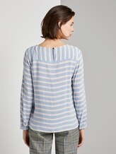 Striped blouse with a chest pocket - Women - blue yellow stripe Striped blouse with a chest pocket - Women - blue yellow stripe - 2 - TOM TAILOR