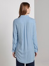Lange Bluse mit Tape-Detail - Frauen - Kentucky Blue Melange Lange Bluse mit Tape-Detail - Frauen - Kentucky Blue Melange - 2 - TOM TAILOR