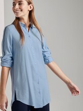 Lange Bluse mit Tape-Detail - Frauen - Kentucky Blue Melange Lange Bluse mit Tape-Detail - Frauen - Kentucky Blue Melange - 5 - TOM TAILOR