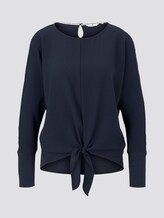 Crêpe-Bluse mit Knoten-Detail - Frauen - Sky Captain Blue Crêpe-Bluse mit Knoten-Detail - Frauen - Sky Captain Blue - 7 - TOM TAILOR