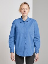 Oversized Bluse aus Twill - Frauen - sea blue Oversized Bluse aus Twill - Frauen - sea blue - 1 - TOM TAILOR