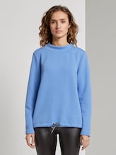 Strukturiertes Sweatshirt mit elastischem Bund - Frauen - sea blue Strukturiertes Sweatshirt mit elastischem Bund - Frauen - sea blue - 1 - TOM TAILOR