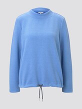 Strukturiertes Sweatshirt mit elastischem Bund - Frauen - sea blue Strukturiertes Sweatshirt mit elastischem Bund - Frauen - sea blue - 7 - TOM TAILOR