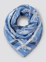 Schal mit Schriftzug- und Blumen-Print - Frauen - sea blue Schal mit Schriftzug- und Blumen-Print - Frauen - sea blue - 7 - TOM TAILOR