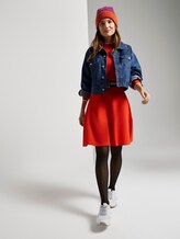 Strukturiertes Jersey Skater-Kleid - Frauen - signal red Strukturiertes Jersey Skater-Kleid - Frauen - signal red - 3 - TOM TAILOR Denim