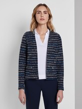 Gemusterter offener Blazer - Frauen - navy white stripe structure Gemusterter offener Blazer - Frauen - navy white stripe structure - 1 - TOM TAILOR