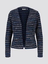 Gemusterter offener Blazer - Frauen - navy white stripe structure Gemusterter offener Blazer - Frauen - navy white stripe structure - 7 - TOM TAILOR