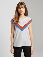 Jersey T-Shirt mit Kontrastpfeilen - Frauen - Off White Jersey T-Shirt mit Kontrastpfeilen - Frauen - Off White - 1 - TOM TAILOR Denim