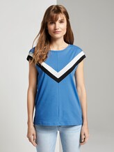 Jersey T-Shirt mit Kontrastpfeilen - Frauen - water sport blue Jersey T-Shirt mit Kontrastpfeilen - Frauen - water sport blue - 1 - TOM TAILOR Denim