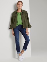 T-Shirt aus Chiffon - Frauen - sundried turf green T-Shirt aus Chiffon - Frauen - sundried turf green - 3 - TOM TAILOR