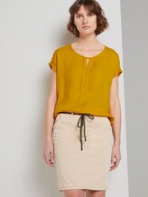 T-Shirt aus Chiffon - Frauen - deep golden yellow T-Shirt aus Chiffon - Frauen - deep golden yellow - 5 - TOM TAILOR
